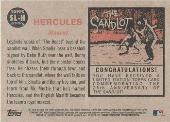 2018 Topps Archives - The Sandlot #SL-H Hercules Back