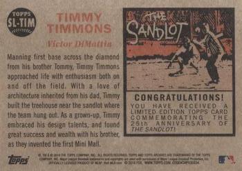 2018 Topps Archives - The Sandlot #SL-TIM Timmy Timmons Back