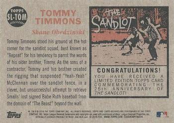 2018 Topps Archives - The Sandlot #SL-TOM Tommy Timmons Back
