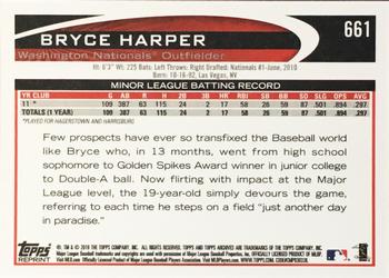 2018 Topps Archives - Topps Rookie History #661 Bryce Harper Back