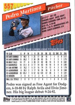 2018 Topps Archives - Topps Rookie History #557 Pedro Martinez Back