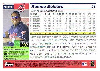 2005 Topps #109 Ronnie Belliard Back