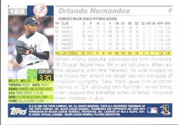 2005 Topps #122 Orlando Hernandez Back