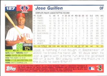 2005 Topps #127 Jose Guillen Back