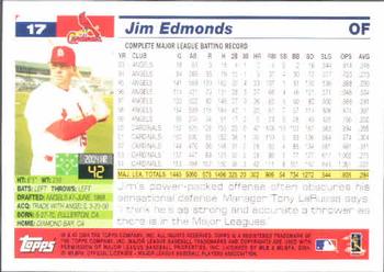 2005 Topps #17 Jim Edmonds Back