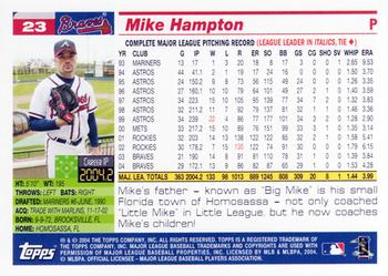 2005 Topps #23 Mike Hampton Back