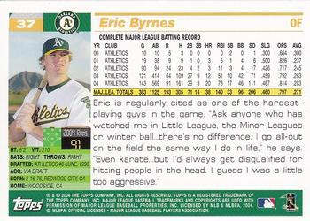 2005 Topps #37 Eric Byrnes Back