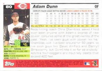 2005 Topps #80 Adam Dunn Back