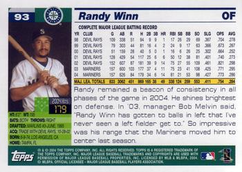 2005 Topps #93 Randy Winn Back