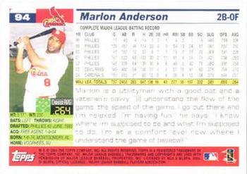 2005 Topps #94 Marlon Anderson Back