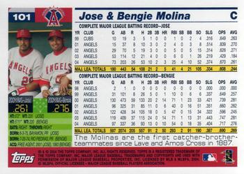 2005 Topps #101 Molina (Jose Molina / Bengie Molina) Back