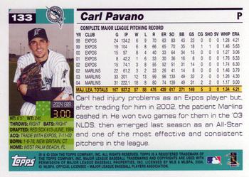 2005 Topps #133 Carl Pavano Back