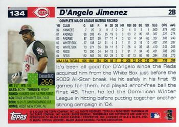 2005 Topps #134 D'Angelo Jimenez Back