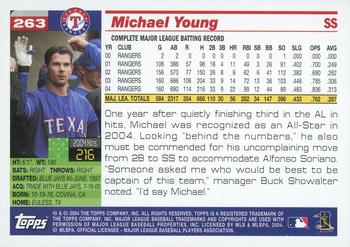 2005 Topps #263 Michael Young Back