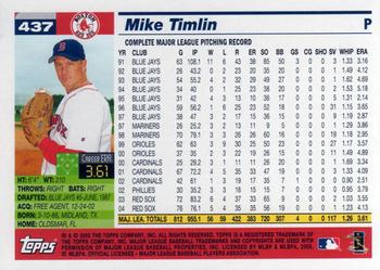 2005 Topps #437 Mike Timlin Back