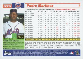 2005 Topps #575 Pedro Martinez Back