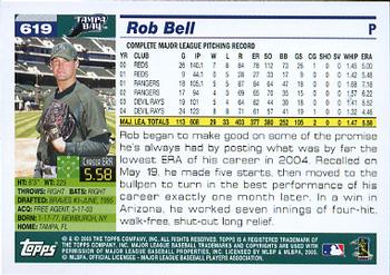 2005 Topps #619 Rob Bell Back