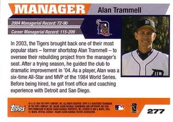 2005 Topps #277 Alan Trammell Back