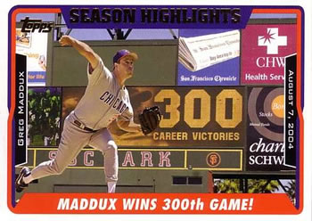 2005 Topps #336 Maddux Wins 300th Game! Front
