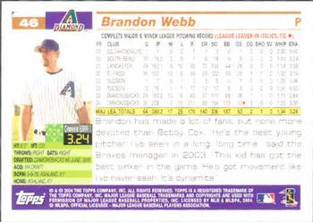 2005 Topps #46 Brandon Webb Back
