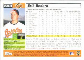 2005 Topps #593 Erik Bedard Back