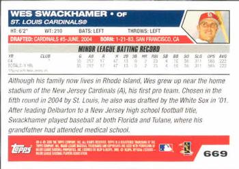 2005 Topps #669 Wes Swackhamer Back