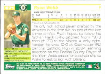 2005 Topps #671 Ryan Webb Back