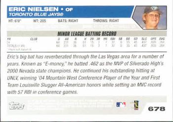 2005 Topps #678 Eric Nielsen Back