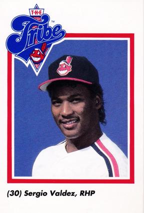 1990 Cleveland Indians The Tribe #41 Sergio Valdez Front