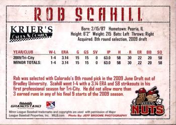 2010 Grandstand Modesto Nuts #NNO Rob Scahill Back