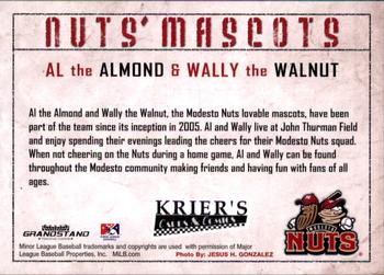 2010 Grandstand Modesto Nuts #NNO Al Almond / Wally Walnut Back