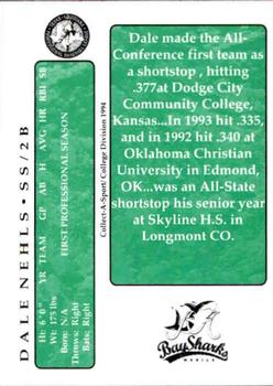 1994 Collect-A-Sport Mobile Baysharks #14 Dale Nehls Back