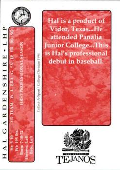 1994 Collect-A-Sport San Antonio Tejanos #11 Hal Gardenhire Back