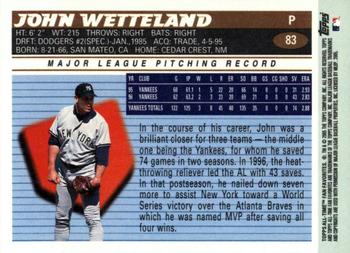 2005 Topps All-Time Fan Favorites #83 John Wetteland Back