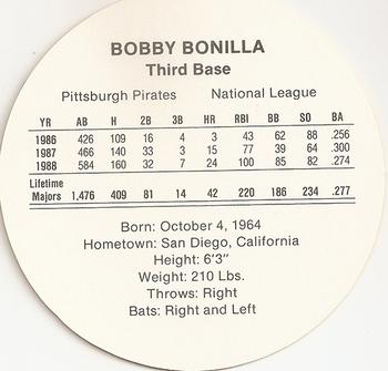 1989 Cadaco Discs - Back Variation #NNO Bobby Bonilla Back