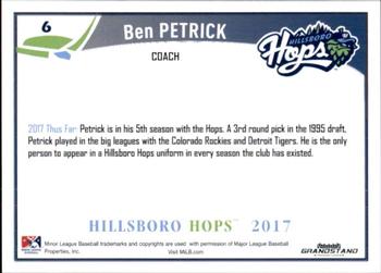 2017 Grandstand Hillsboro Hops #NNO Ben Petrick Back