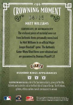 2005 Donruss Diamond Kings - Signature Materials Silver #299 Matt Williams Back