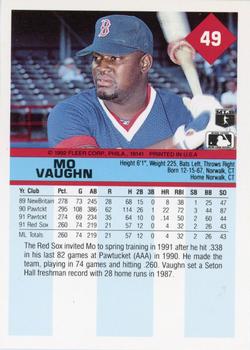 1992 Fleer #49 Mo Vaughn Back