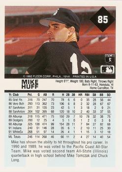 1992 Fleer #85 Mike Huff Back