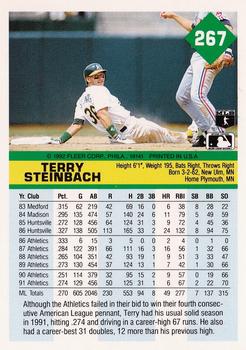 1992 Fleer #267 Terry Steinbach Back