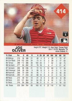 1992 Fleer #414 Joe Oliver Back