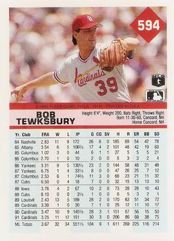 1992 Fleer #594 Bob Tewksbury Back