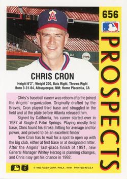 1992 Fleer #656 Chris Cron Back