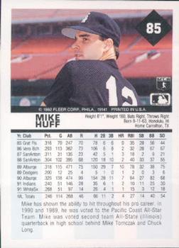 1992 Fleer #85 Mike Huff Back