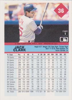 1992 Fleer #36 Jack Clark Back