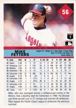 1992 Fleer #56 Mike Fetters Back