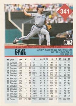 1992 Fleer #341 Dave Stieb Back
