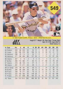 1992 Fleer #549 Jay Bell Back