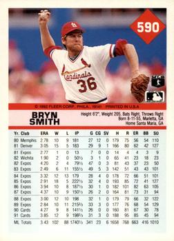 1992 Fleer #590 Bryn Smith Back