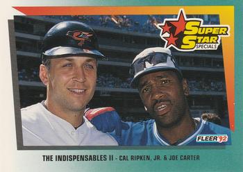 1992 Fleer #703 The Indispensables II (Cal Ripken, Jr. / Joe Carter) Front